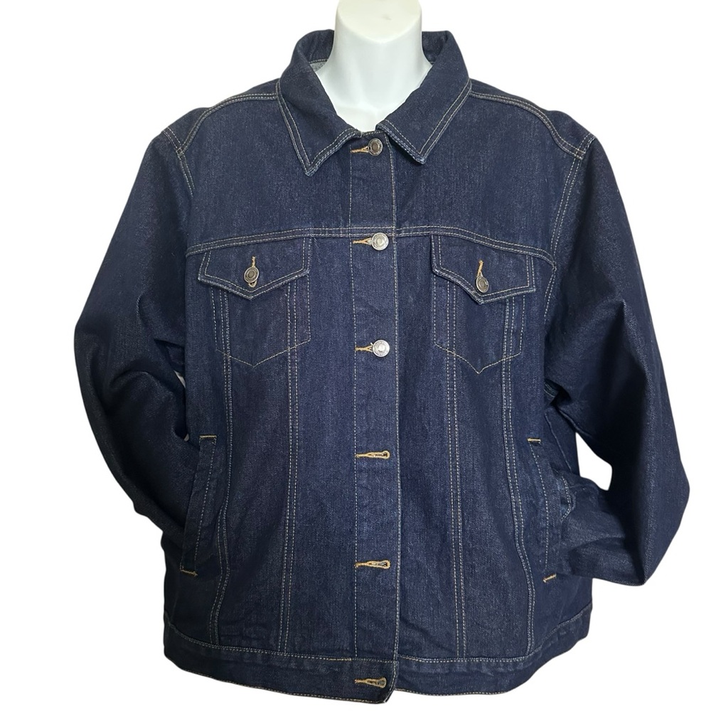 Mountain Lake II Denim Jean Jacket Long Sleeve Button W’s Size Plus 2X